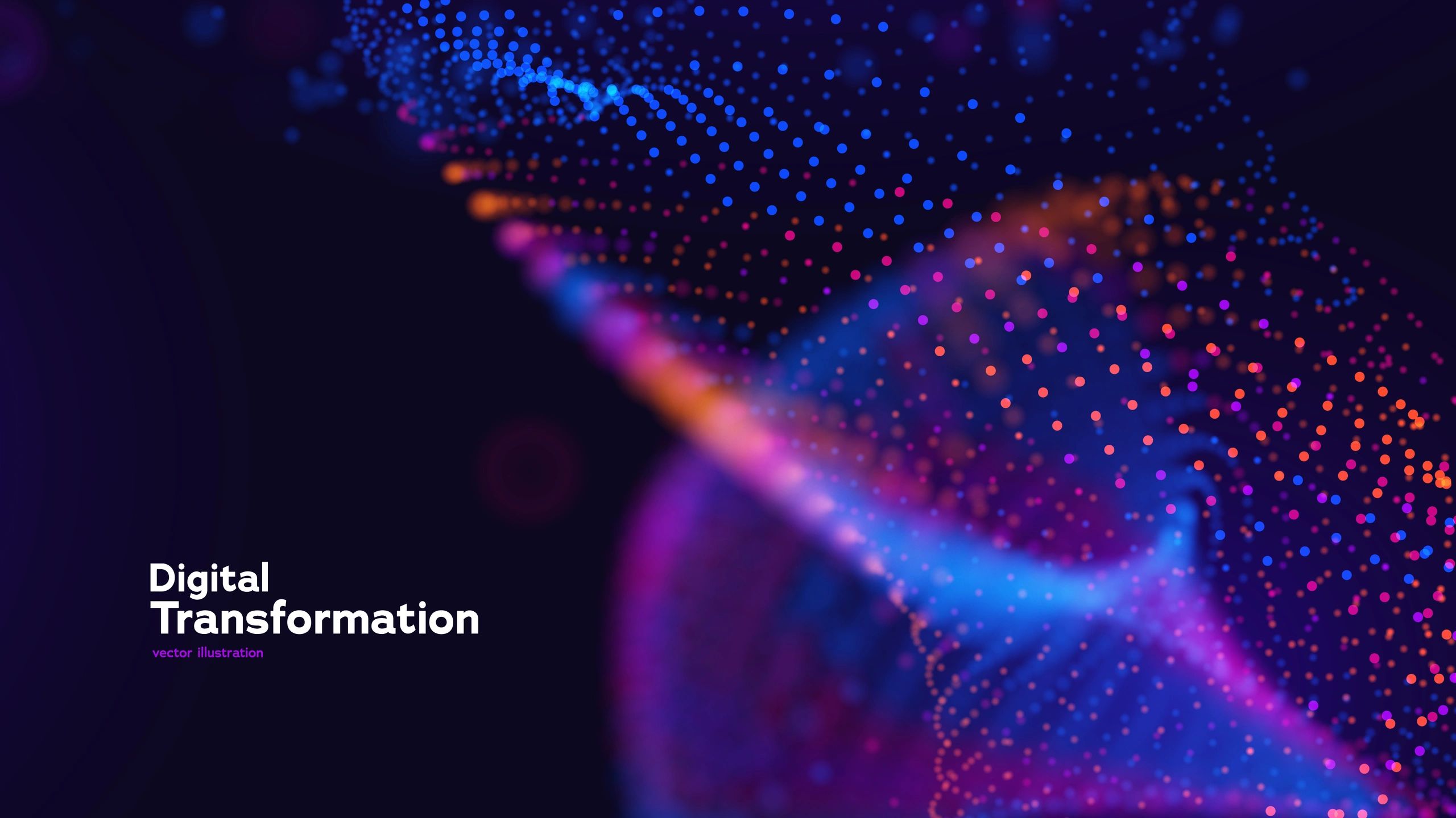 Abstract digital data visualization in blue tones