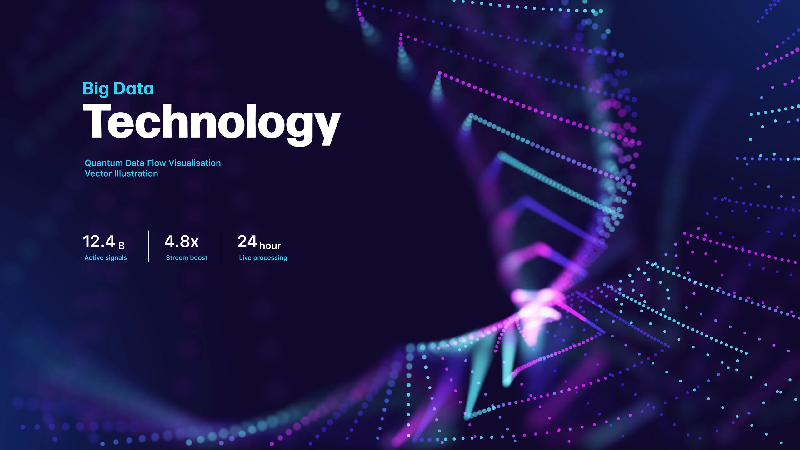 Abstract technology illustration with neon data waves
